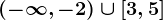 (-\infty ,-2)\cup [3, 5]