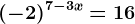 (-2)^7-3x=16