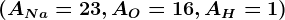 (ANa=23, AO=16, AH=1)