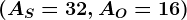 (AS=32, AO=16)