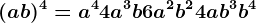 (a+b)^4=a^4+4a^3b+6a^2b^2+4ab^3+b^4