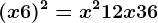 (x+6)^2=x^2+12x+36