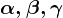 \alpha, \beta, \gamma