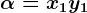 \alpha =x1+y1