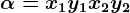 \alpha =x1+y1+x2+y2