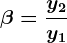 \beta =\fracy2y1