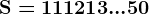 \dpi100 \mathrmS = 11 + 12 + 13 + ... + 50