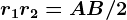 \fncm r1+r2=AB/2