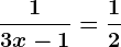 \frac13x-1=\frac12