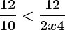 \frac1210<\frac122x+4