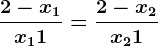 \frac2-x1x1+1=\frac2-x2x2+1
