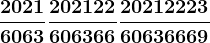 \frac20216063+\frac202122606366+\frac2021222360636669