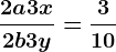 \frac2a+3x2b+3y=\frac310