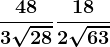 \frac483\sqrt28+\frac182\sqrt63