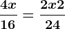 \frac4x16=\frac2x+224