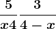 \frac5x+4+\frac34-x
