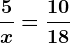 \frac5x=\frac1018