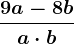 \frac9a-8ba\cdot b