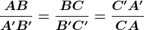\fracABA'B'=\fracBCB'C'=\fracC'A'CA