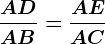 \fracADAB=\fracAEAC
