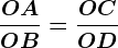 \fracOAOB=\fracOCOD