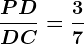 \fracPDDC=\frac37