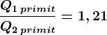 \fracQ1\: primitQ2\: primit=1,21