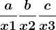 \fracax+1+\fracbx+2+\fraccx+3