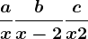 \fracax+\fracbx-2+\fraccx+2