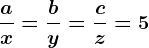 \fracax=\fracby=\fraccz=5
