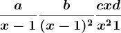 \fracax-1+\fracb(x-1)^2+\fraccx+dx^2+1