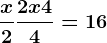 \fracx2+\frac2x+44=16