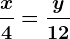 \fracx4=\fracy12