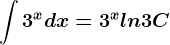 \int 3^xdx=3^xln3+C