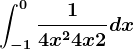 \int-1^0\frac14x^2+4x+2dx