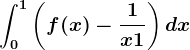 \int0^1\left ( f(x)-\frac1x+1 \right )dx