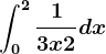 \int0^2\frac13x+2dx