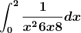\int0^2\frac1x^2+6x+8dx