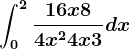 \int0^2\frac16x+84x^2+4x+3dx