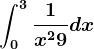 \int0^3\frac1x^2+9dx