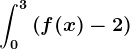 \int0^3\left ( f(x)-2 \right )