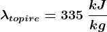 \lambda topire=335 \: \frackJkg