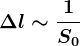 \large \Delta l\sim \frac1S0