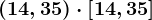 \left ( 14,35 \right )\cdot \left [ 14,35 \right ]