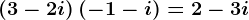 \left ( 3-2i \right )+\left ( -1-i \right )=2-3i