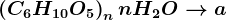 \left ( C6 H10O5\right )n + nH2O--> a