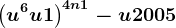 \left ( u^6 +u+1\right )^4n+1-u+2005