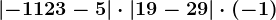 \left | -11+23-5 \right |\cdot \left | 19-29 \right |\cdot (-1)