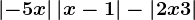 \left | -5x \right |+\left | x-1 \right |-\left | 2x+3 \right |