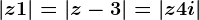 \left | z+1 \right |=\left | z-3 \right |=\left | z+4i \right |